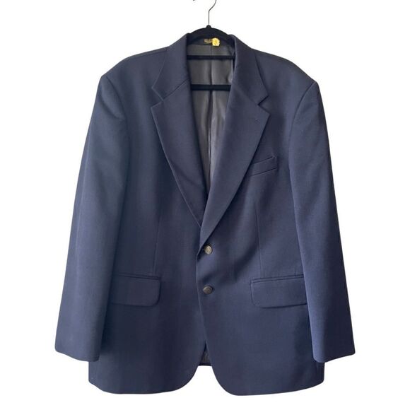 OSCAR DE LA RENTA Navy Blue Blazer Size 44R - Picture 4 of 10